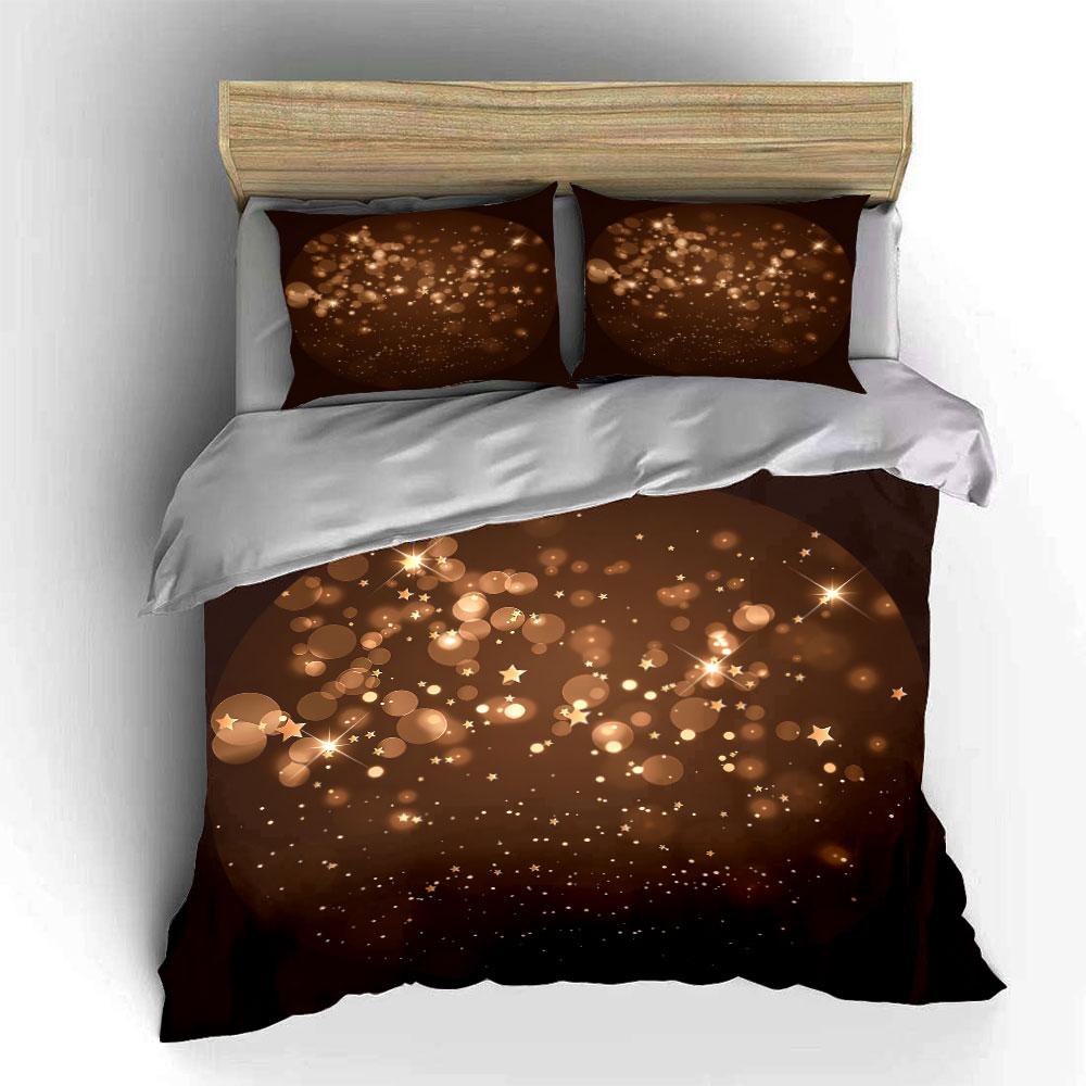 Sparkling Starry Night Set Soft Comfortable Duvet Cover Bedding Set Included 1*Duvet Cover & 2*Pillowcases, Gift