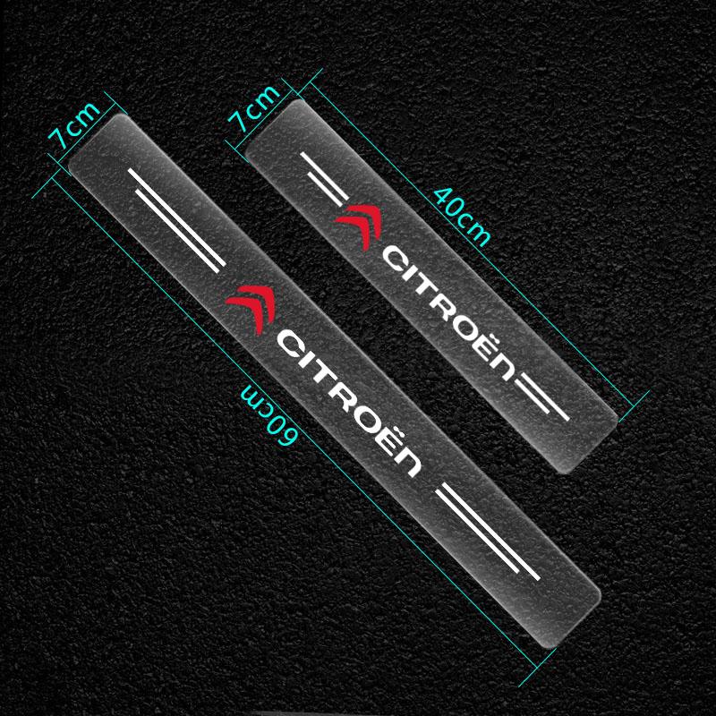 4pcs Car Scratchproof Car Threshold Transparent Sticker For Citroen C1 C2 C3 C4 C5 C5X E-C4 C-Crosser C4 Cactus Elysee C-ZERO