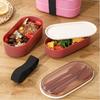 Portable Double Layer Lunch Box with Fork and Spoon Microwave Food Storage Boxes Leakproof High Capacity Dinnerware Set