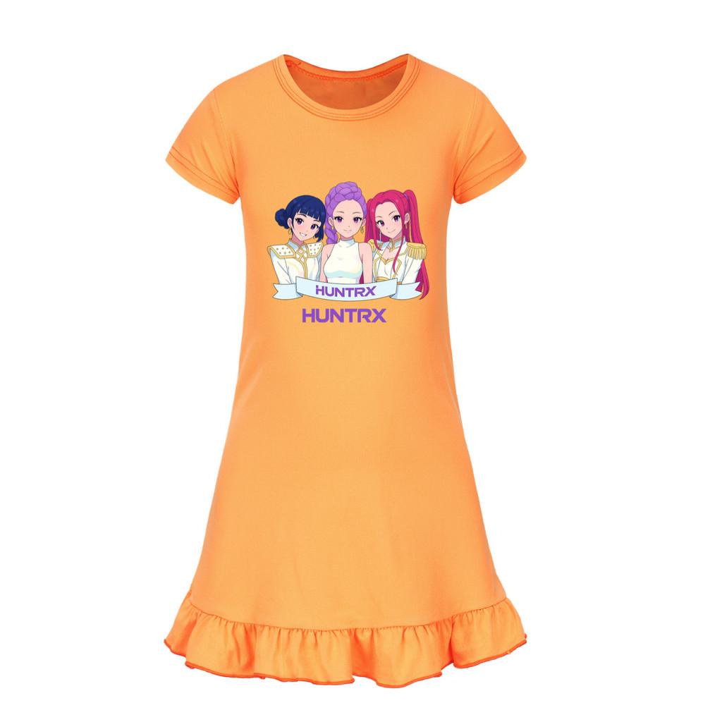 5026 Kids Girls Mira Zoey Rumi Printed Ruffle Short Sleeves Casual Dress