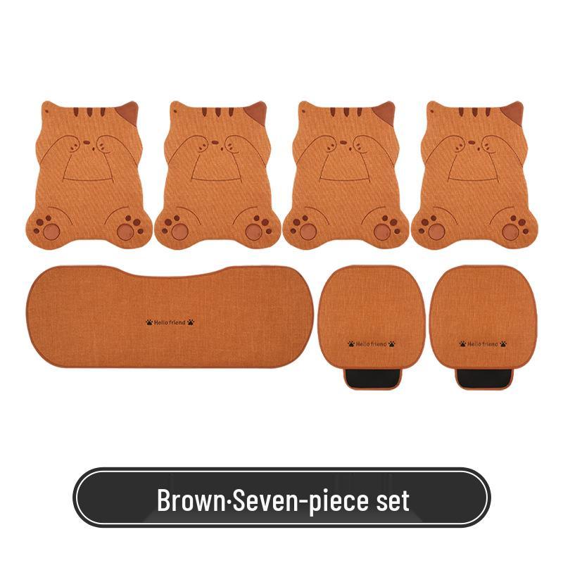 Cartoon Cute Girl Shy Cat Car Seat Cushion for All Seasons, Fits Volkswagen Golf, Bora, Sagitar, Tharu.
