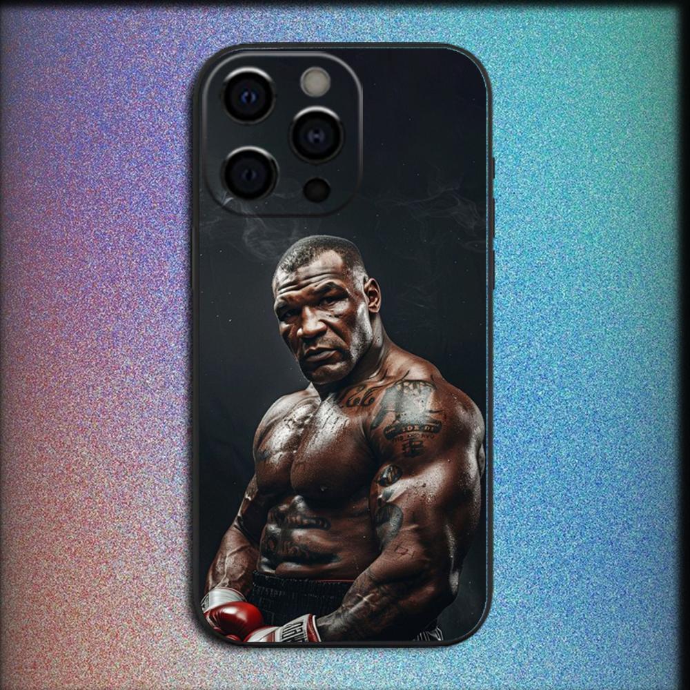 M-Mike Tyson Boxer Phone Case For iPhone 16,15,14,13,12,11,Pro,X,XS,Max,XR,Plus,Mini Soft Black Cover