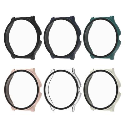 Uhren-Displayschutz PC-Hülle mit Schutzabdeckung aus gehärtetem Glas für Solar Lite Smartwatch-Gehäuse Kratzfest