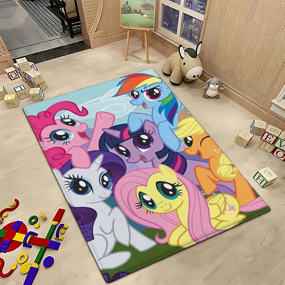 Magical Friendship Pony Gang Theme Rug Soft Nonslip Carpet For Bedroom Study Home Decor Holiday Gift