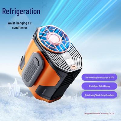 Portable USB Waist-Hanging Fan: Powerful Wind for Outdoor, Camping, and Construction