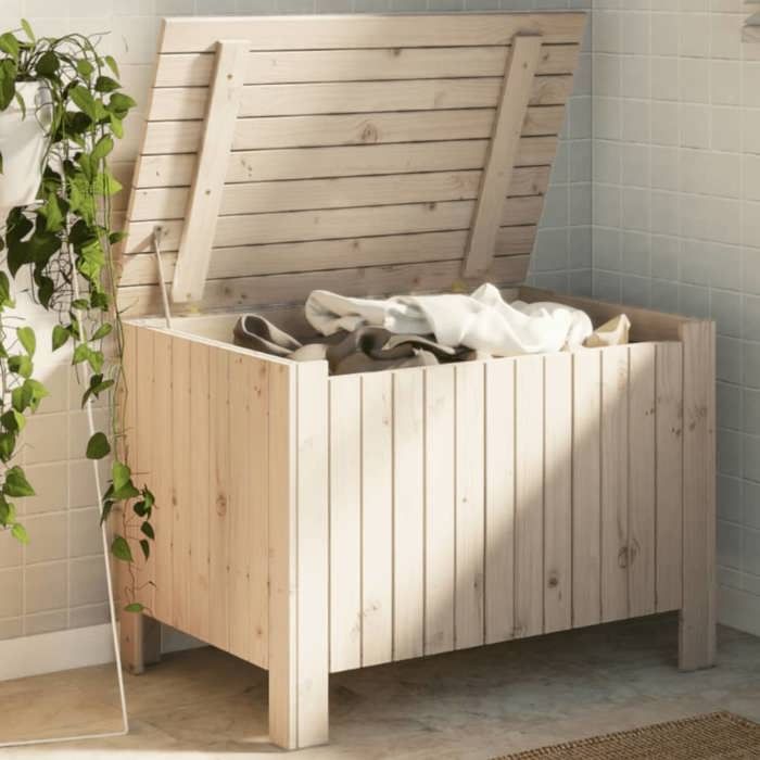 VidaXL Boîte de rangement avec couvercle RANA bois massif de pin, boîte à couverture, coffre de rangement, boîte de 4002329