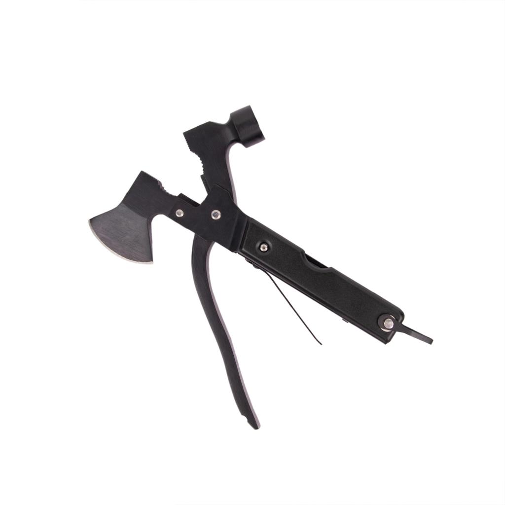 Hacha de Poda con Almacenamiento Ideal para Hogar, Desastres, Terremotos y Emergencias HFS(R) Multiherramienta Multiusos, Herramienta 12 en 1, Plegable, Bolsa, Uso,