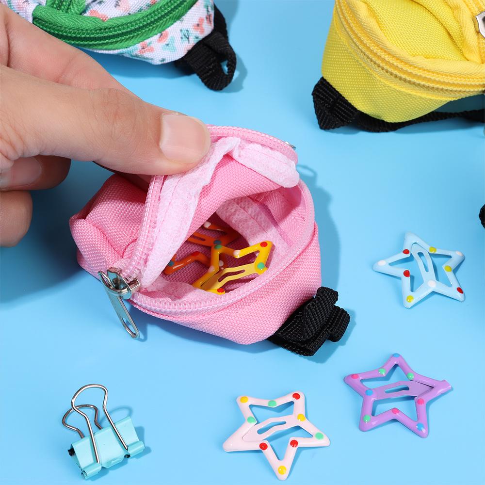 For 1/6 Doll Backpacks Cute Doll Bag Fashion Mini Rucksack Keychain Travel Case Haversack Child Gift Doll Accessories Supplies
