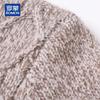 ROMON Men's 100% Cashmere Half-Turtleneck Cable Knit Sweater