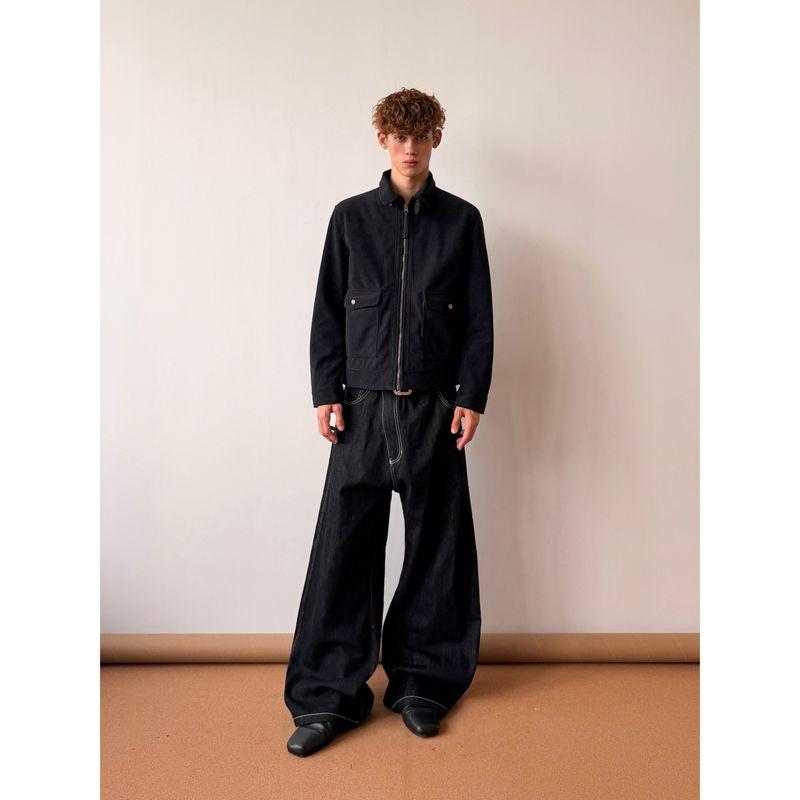 Cabbage Coke American Retro Lapel Barn Style Casual Retro Workwear Commuter Suede Jacket for Men and Women