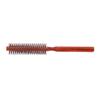 Small Round Hair Brush Wood Ergonomic Handle Mini Roller Quiff Brush for Thin Short Hair Brown