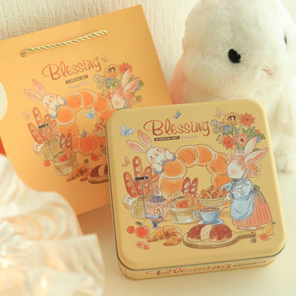 Cartoon Rabbit Iron Box Multicolor Candy Box High Quality Gift Box  Money Contain
