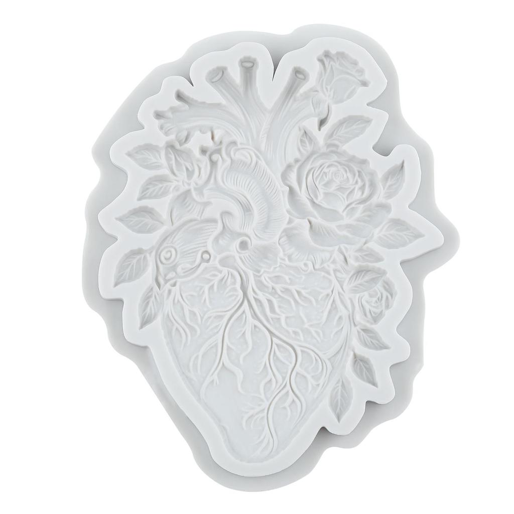 Human Organs Silicone Mold Lung Heart Brain Skull Skeleton Fondant Molds Cake Decorating Tools Cupcake Topper Candy Sugar Craft Gum Paste Polymer Clay