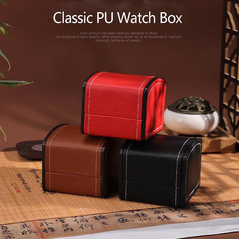 High Quality Portable Wrist Watches Holder Container Case Watch Box Storage Box Gift Case