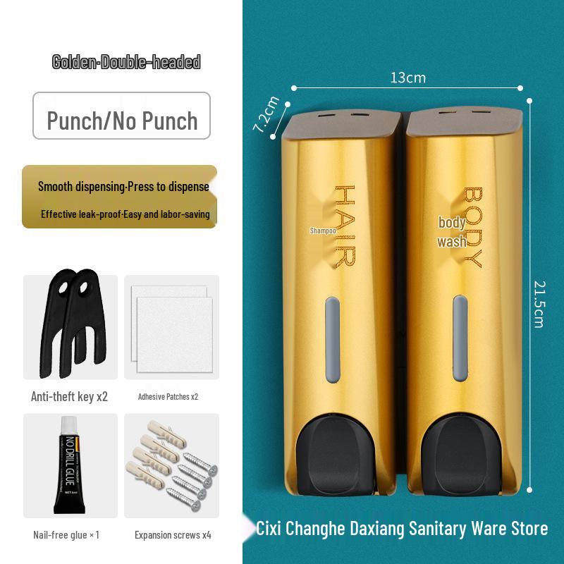 Dual-Head Wall-Mounted Soap Dispenser for Hotels and Guest Houses