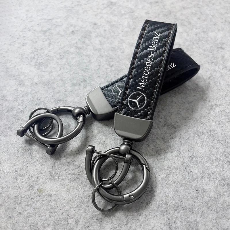 Neuer 80% Auto Styling Carbonfaser Emblem Schlüsselanhänger Schlüsselanhänger Ring Für Mercedes Benz AMG W204 W205 W203 W211 W212 W213 W201 W210 W