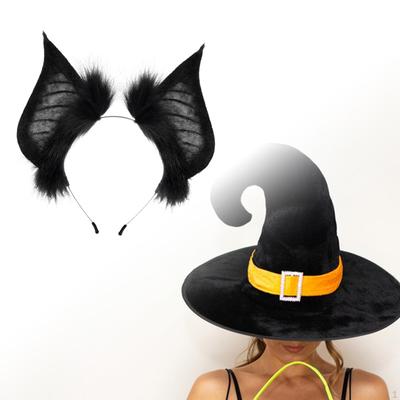 Bat Ears Headband Cosplay Gift Animal Hair Hoop for Halloween Prom Party