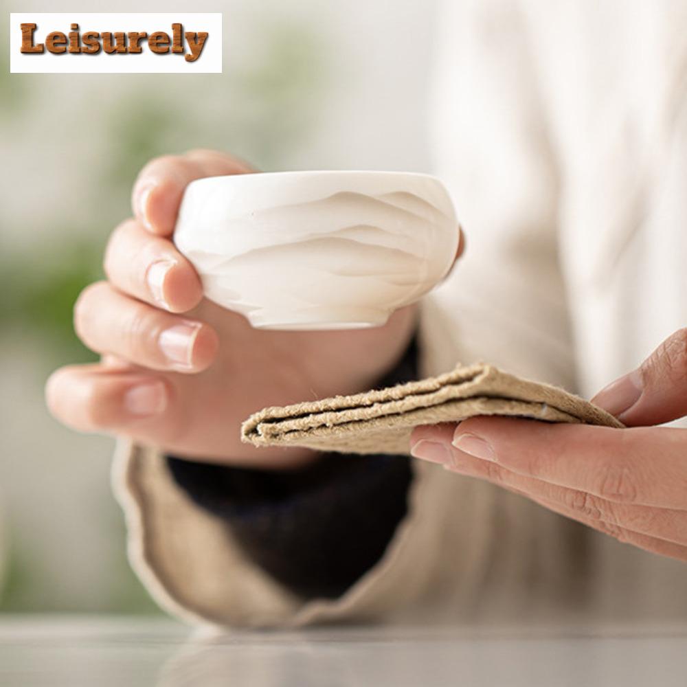 2pc/set Sheep Butter Jade Porcelain Teacup Ink Mountain Master Cup Small Tasting Tea Bowl Arhat Personal Mug Zen Kung Fu Teaware
