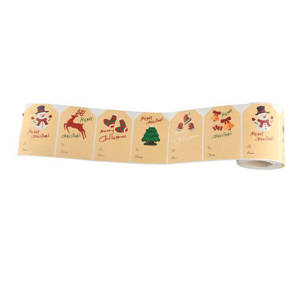 250PCS Adhesive Christmas Sticky Labels Elk Pattern Christmas Label Sticker Christmas Tree Sealing