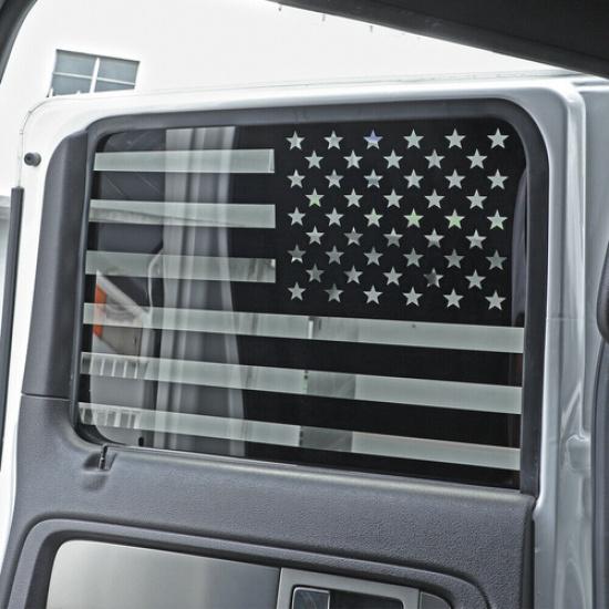 2pcs Black Rear Window Trim Cover Sticker Decal for Ford F150 2009-2014 US Flag