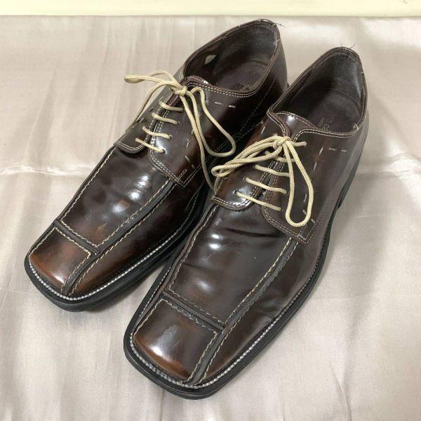 

Pierre Cardin Size 43 27.5 28.0cm All Leather Swirl Moc Shoes Brown
