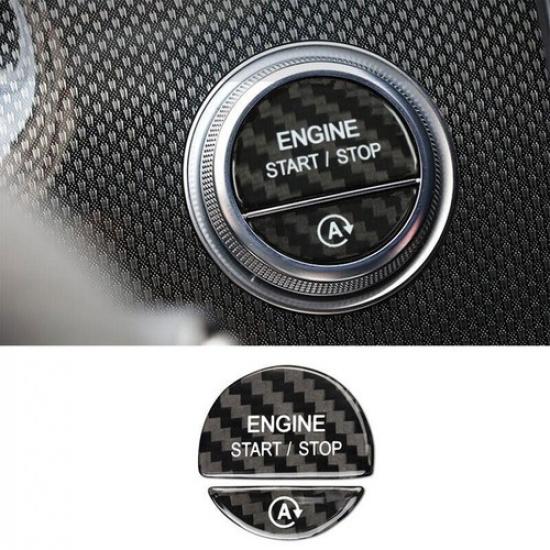 For Benz EQE EQS 22-23 Dry Carbon Fiber Start Button Ignition Switch Cover Trim