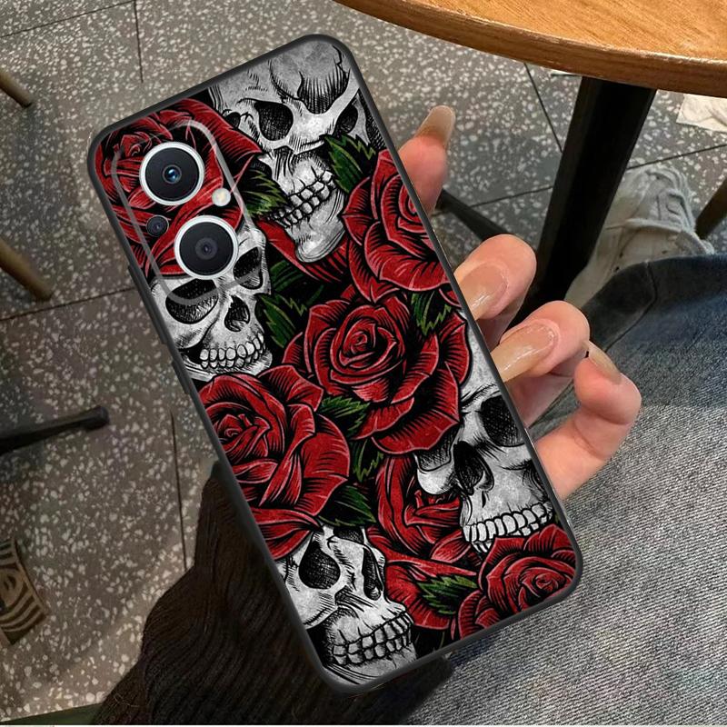 Gothic Floral Skull Funda For OPPO Reno 8T 2Z 4Z 5Z 10 4 5 6 7 8 Lite OPPO Find X2 X3 Neo X6 Pro X5 Lite Case