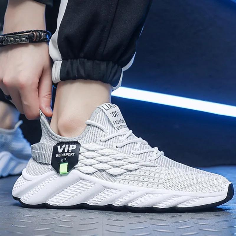 Men's Sneakers Spring Fashion Breathable Casual Shoes Lightweight Comfort Running Shoes Jogging Lace Up Trainers Tenis Masculino