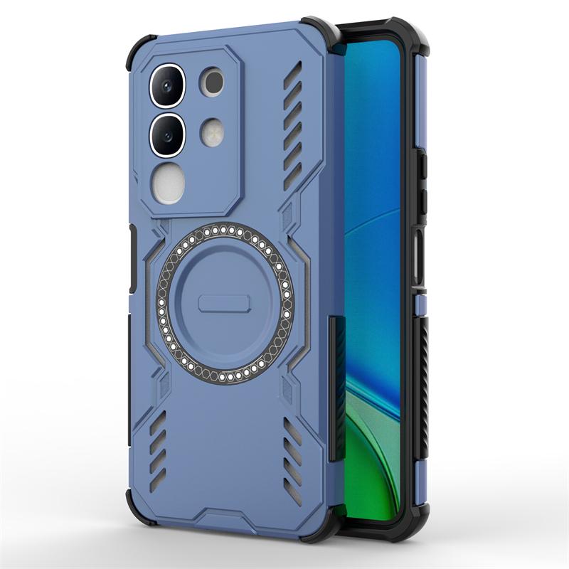 For Vivo T4x Case For Vivo T4x 5G Funda Shockproof Anti-knock Magnetic Adsorption Wireless Charge Back Cover For Vivo T4x Case