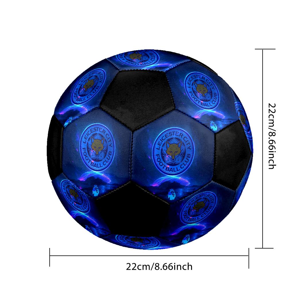 SIZE 5 Leicester City FC Soccer Ball Colorful All Ages Machine Stitched PVC Competition Ready Durable High-Bounce