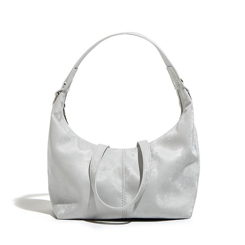 

Модная сумка-пельмень под мышкой, женская летняя новая универсальная сумка для работы, нишевый дизайн, одно плечо, через плечо, сумка-партия серебряный