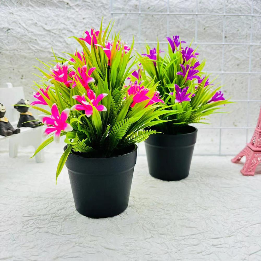 Small Orchid Plant Plastics Potted Plant Window Dressing For Hotel Decor