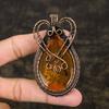 Pierre Précieuse Ambre Baltique Naturel Pendentif Fait Main en Fil de Cuivre Enveloppé 3.03" v0g66