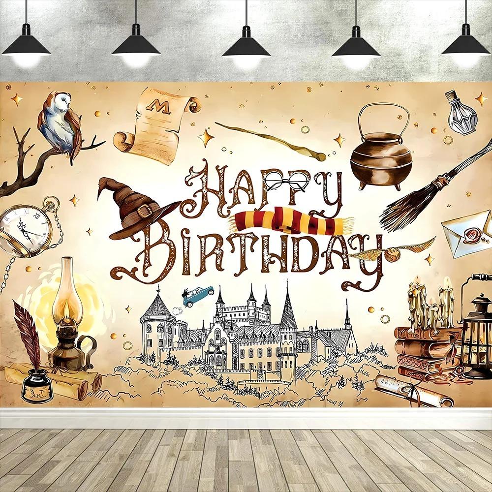 Background with Magical Magician Hat Design for Parties, Adult and Children's Party Decoration, Photography Background