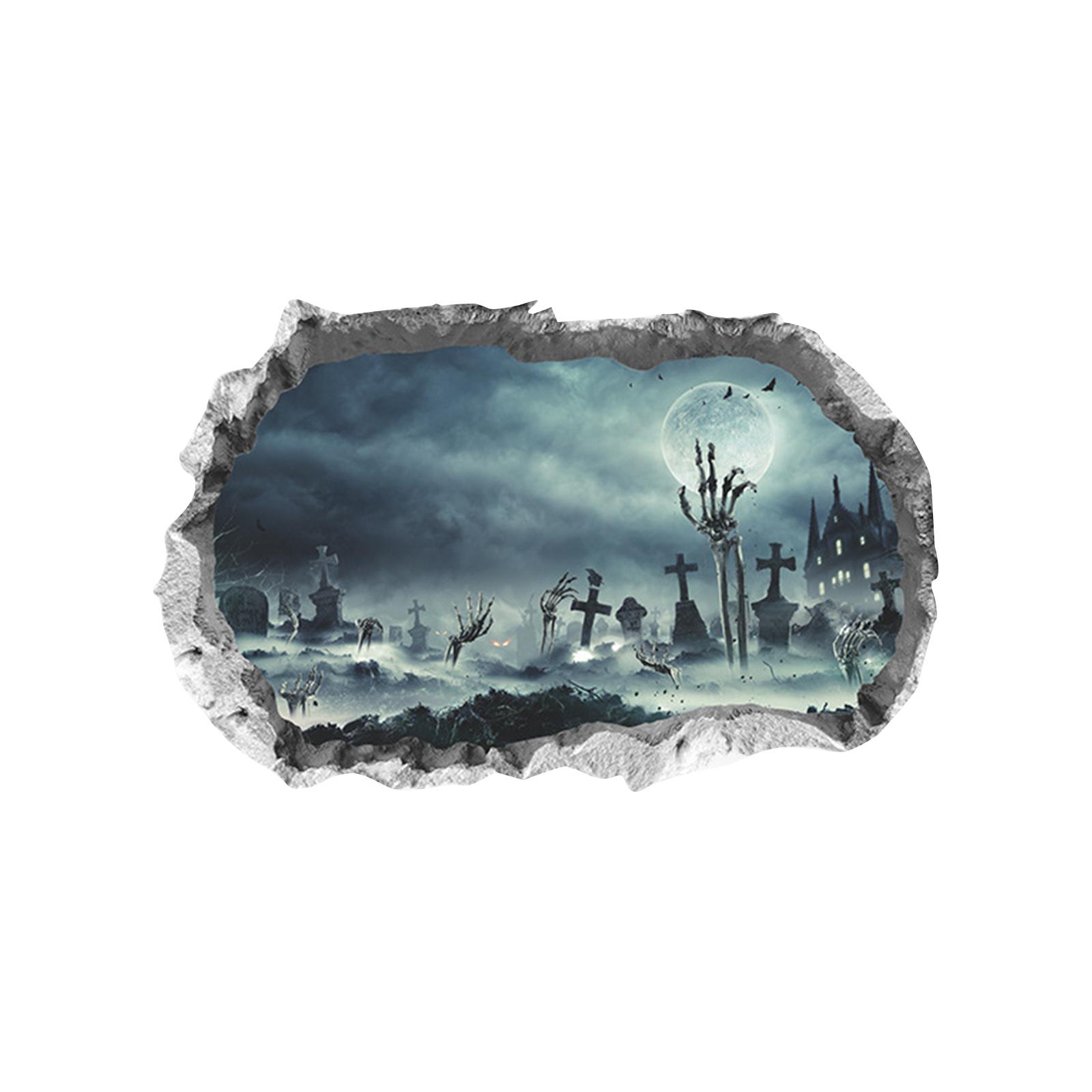 

Halloween Atmosphere Window Glass Decoration Wall Sticker, Breaking Through The Wall Spooky Atmosphere, Suitable For Holiday Decoration One Size