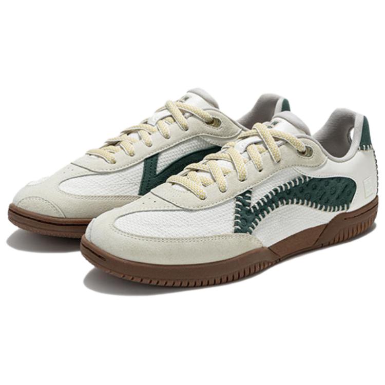 Li Ning Table Tennis Fresh Breathable Retro Sports Casual Shoes Unisex Sneakers Off-White Vanilla-White Canyon-Green AZGW381-2