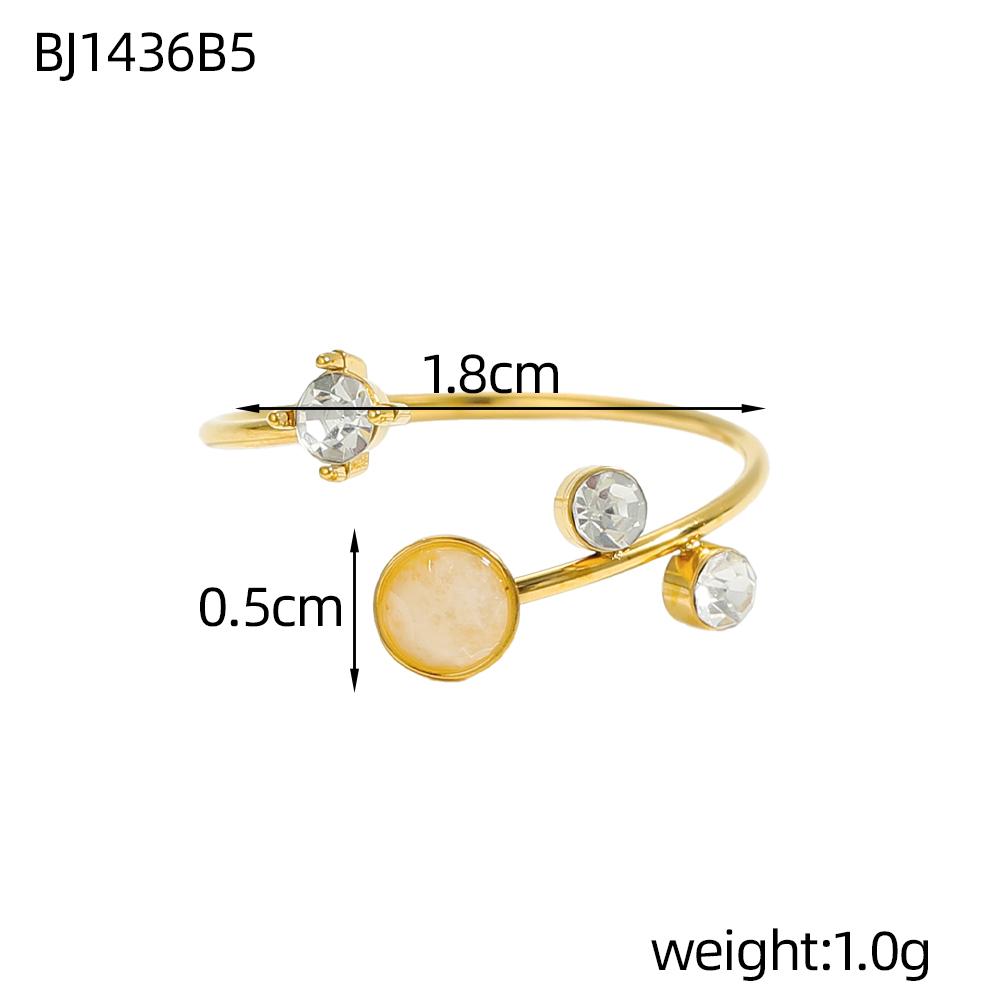 CARLIDANA Minimalist Colourful Cubic Zircon Rings Jewelry Stainless Steel Gold Plated Hot Sale Heart Star Open Rings for Women