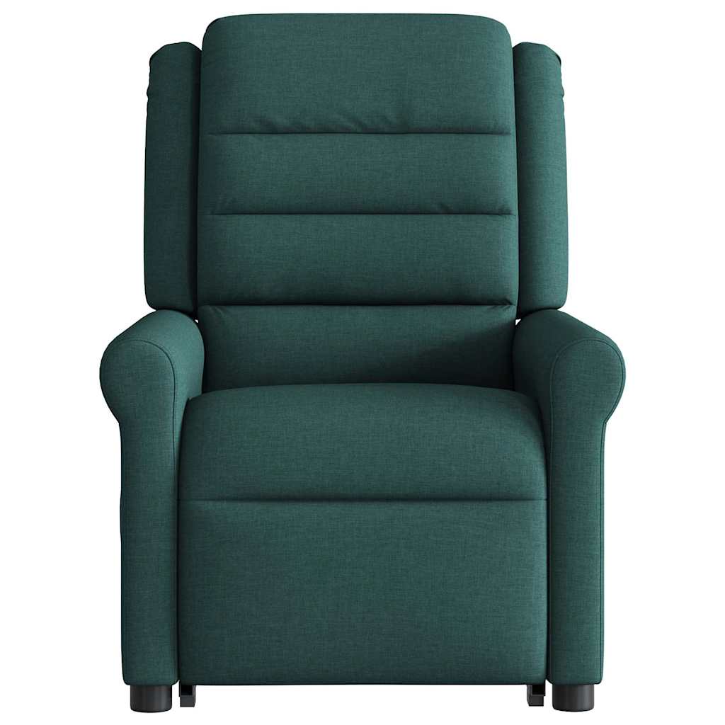 Electric Massage Recliner with Rising Assistance Dark Green Fabric