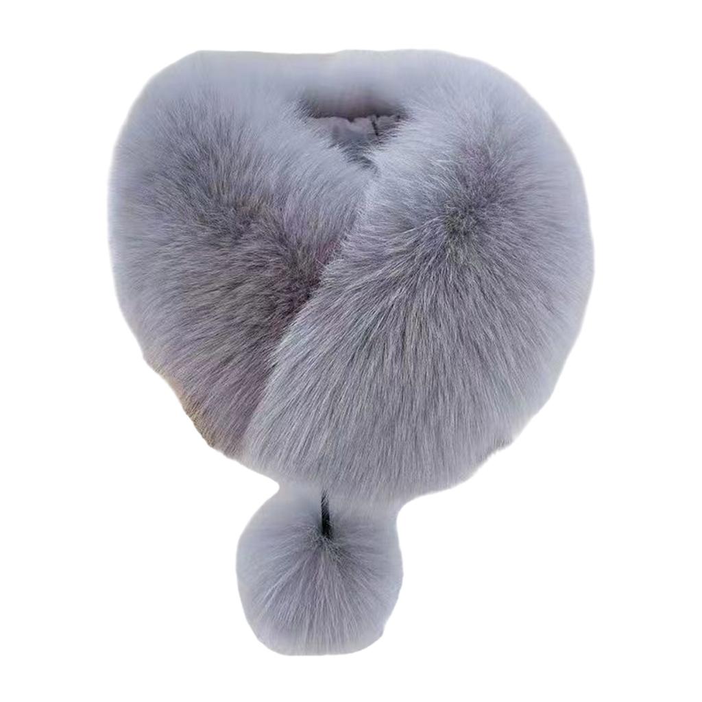 Winter Warm Scarf Neck Wrap for Adult Furry Faux Furs Neck Scarf for Cold Weather Office Girl Neck Warmer Shawl Wrap