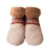 1 Pair Winter Floor Socks Thickened Fuzzy Plush Jacquard Warmth Retention Anti-slip Sole Leg Warmer Fall Winter Floor Socks Holiday Gift