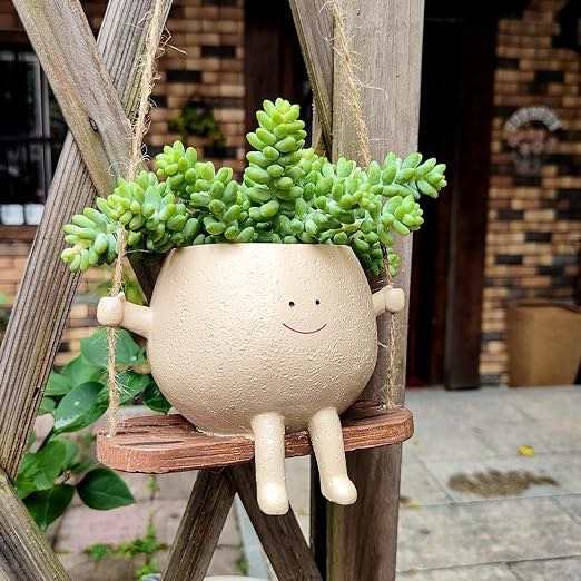 Resin Modern Minimalist Cartoon Pattern Cross-border New-style Cute Succulent Swing Flower Pot Craft Creative Home Decor Planter