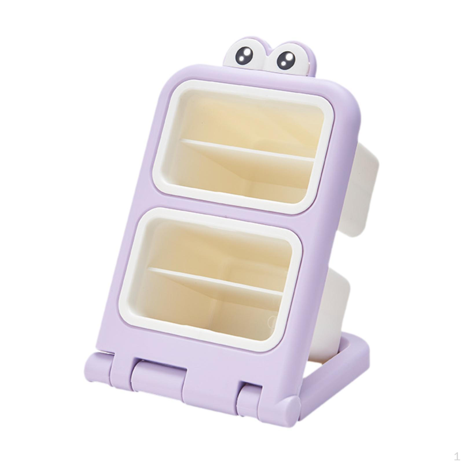 Держатель для ручек с наклонной вставкой органайзер для косметики легкие кисти для макияжа настольные принадлежности фиолетовый 1245₽