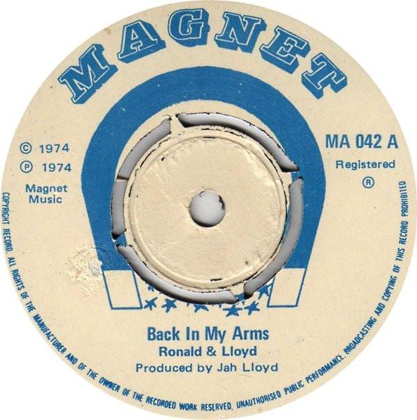 7inch Record RONALD  LLOYD  THE HEPTONES  Back In My Arms  Drifting Away MA042 Magnet 1974 UK Reggae Ska  Dub Used