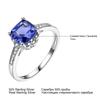 925 Sterling Silver  Rings Princess Cut Created Nano tanzanite Blue Square Gemstone Party Wedding  Fine Jewelry Birthday Gift