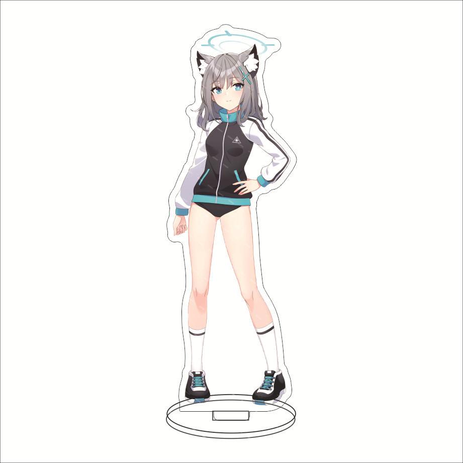 Anime Blue Archive Sunaōkami Shiroko Stand Model Cosplay 15cm Acrylic Game Figure Waraku Chis Cute Desk Decor Fans Collection
