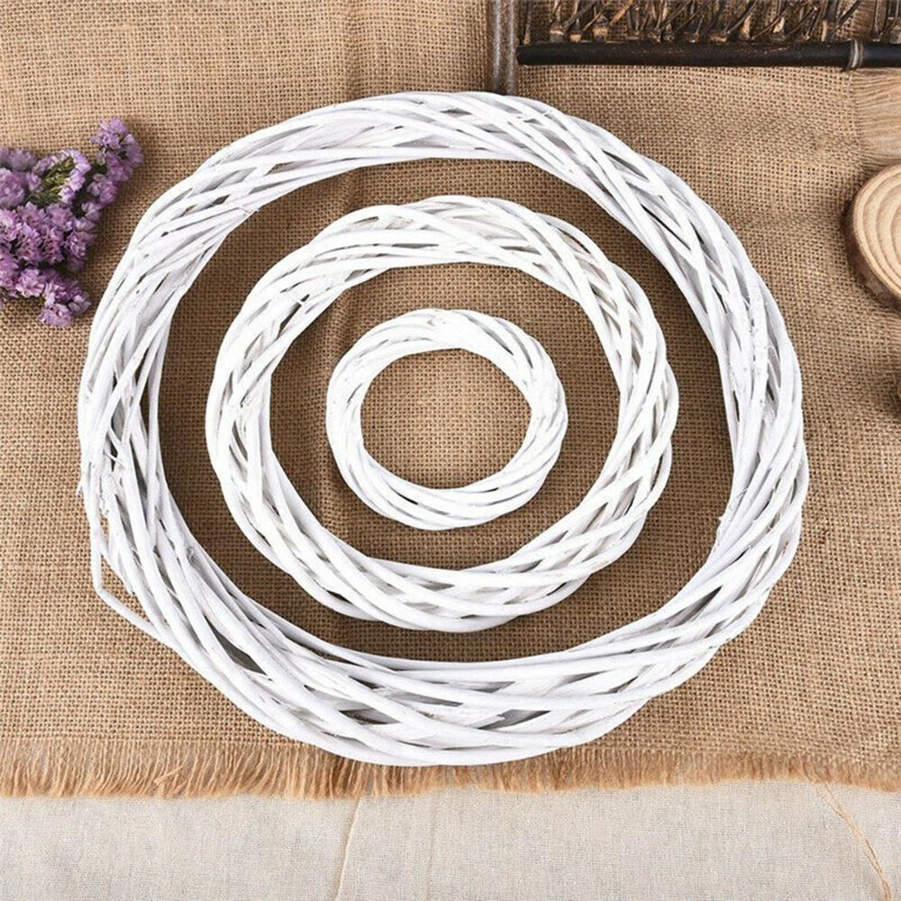 10-30CM Home Window Door Xmas Party Decorations Vine Ring White Wreath Christmas Rattan Ring Wreath Wicker Garland Hanging