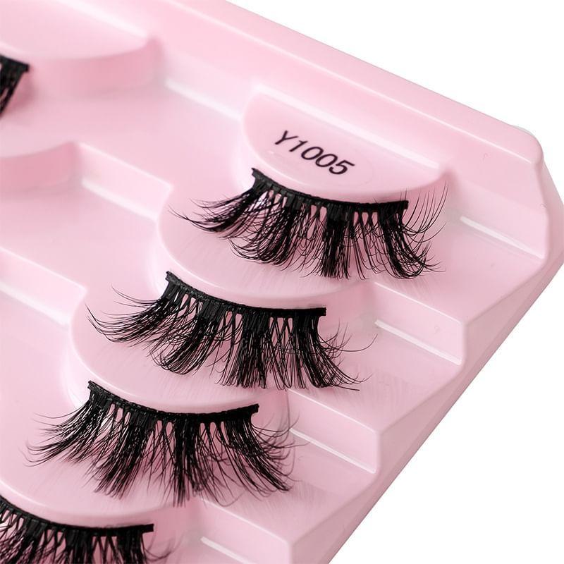 Lashie - Set of 10 Pairs: Volume Criscross Half False Eyelashes