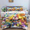 Digimon Cartoon 3D-Printed Bedding Set—Includes Duvet Cover and Pillowcases—Available for Single, Double, King, and Queen-Sized