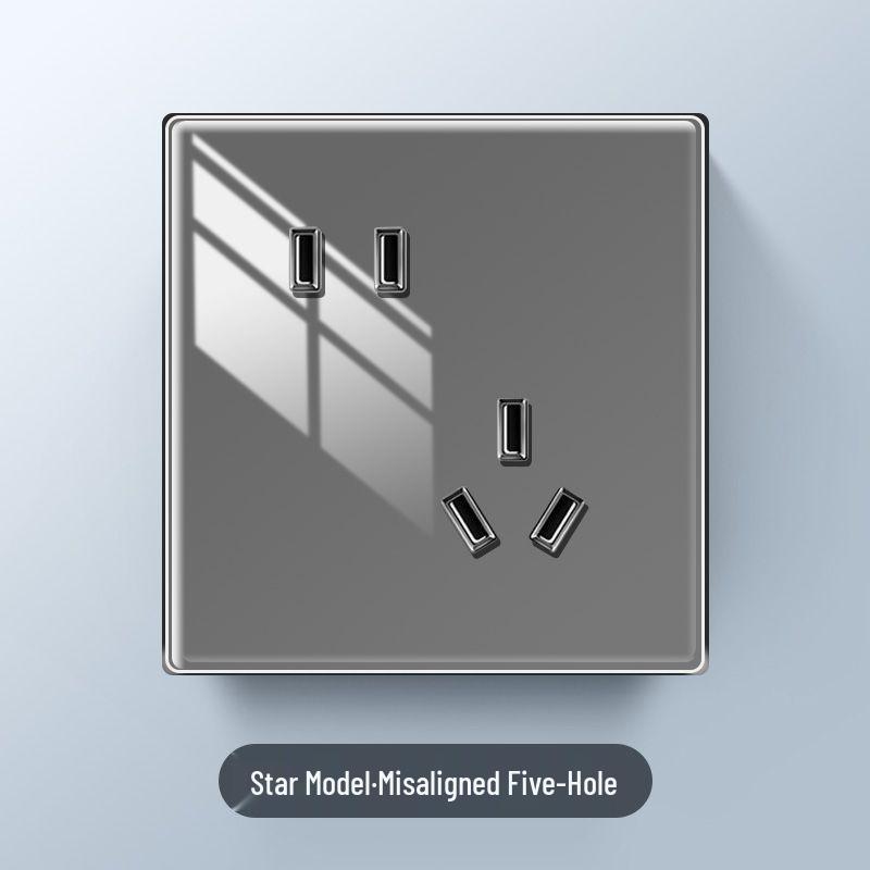 Star Series Glossy 86 Type Dual-Control Switch Socket Set