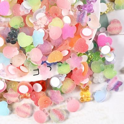 6 pezzi di adorabile cartone animato smerigliato orso stella cuore frutta zucchero resina adesivo 3D carino ragazze cancelleria tazza custodia del telefono decorazione adesivo